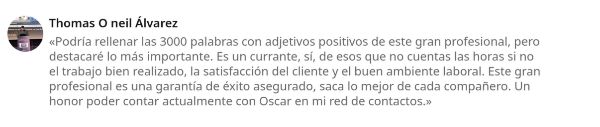 Recomendación de LinkedIn 4